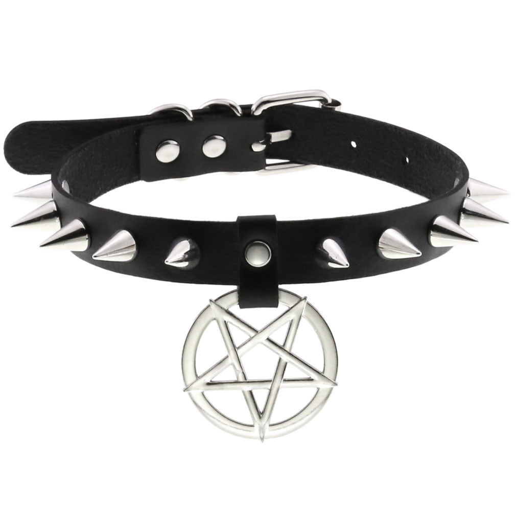 Vegan Choker Killer Pentagram schmal