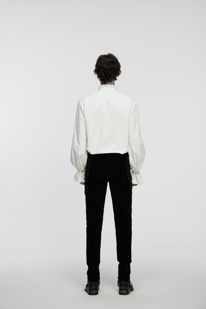 Weißes Hemd Valefor White Shirt mit Spitzenelementen von Punk Rave