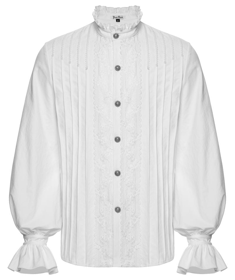 Weißes Hemd Valefor White Shirt mit Spitzenelementen von Punk Rave
