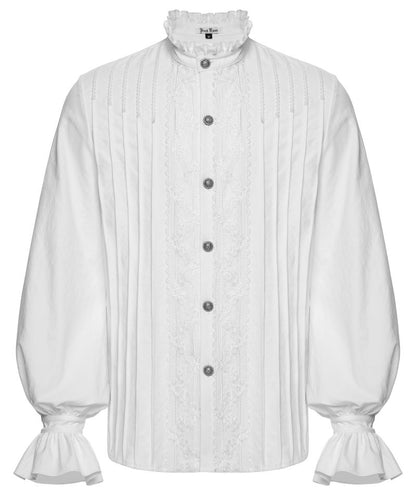 Weißes Hemd Valefor White Shirt mit Spitzenelementen von Punk Rave