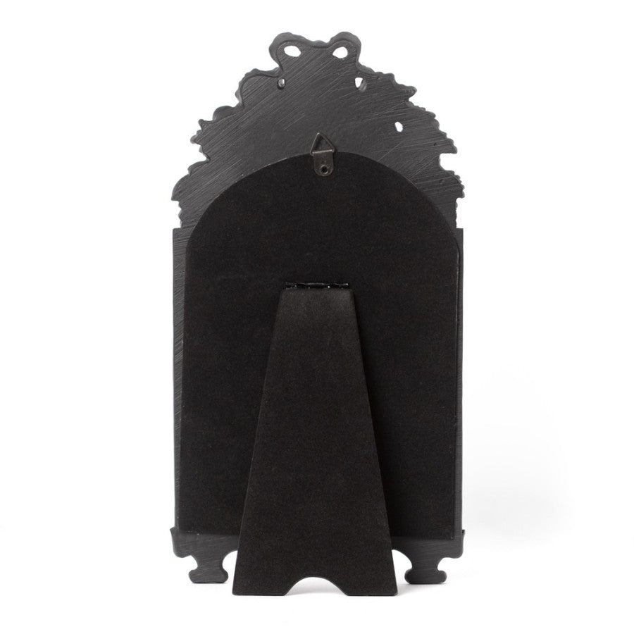 Schwarzer Spiegel Victoriana Mirror mit floralem Design von Alchemy