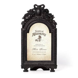 Schwarzer Bilderrahmen Victoriana Photo Frame mit floralem Design von Alchemy England