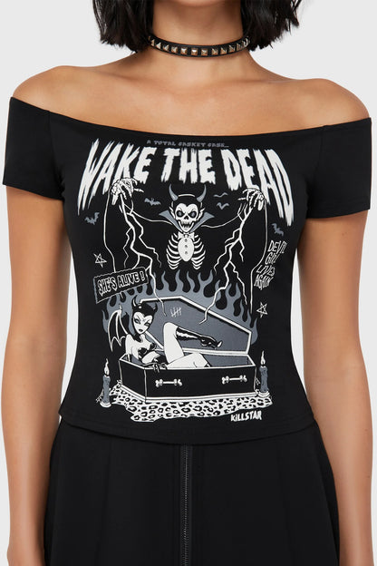Killstar Wake The Dead Bardot Top
