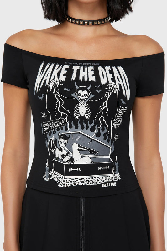 Killstar Wake The Dead Bardot Top