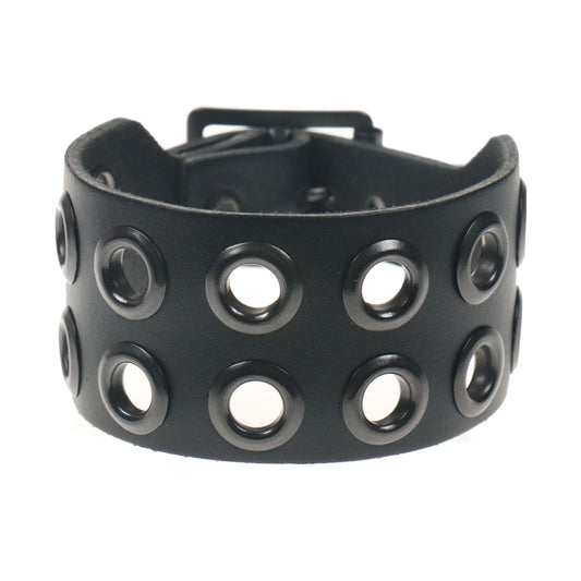Armband 2-reihig Ösen schwarz
