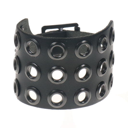 Armband 3-reihig Ösen schwarz