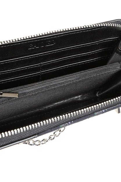 Schwarze Geldbörse Rise Up Wallet mit Tartanmuster und Handschellendetail von Banned