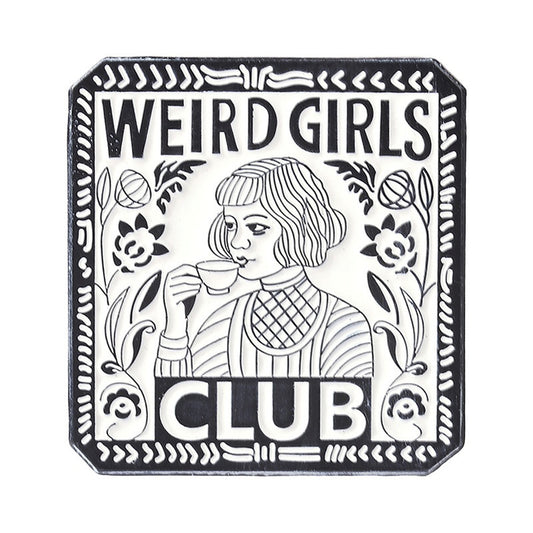 Kleiner Emaille-Anstecker WEIRD GIRLS CLUB ENAMEL PIN von Moon Attic
