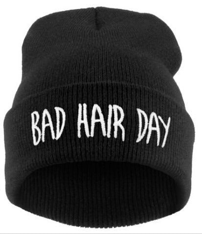 Schwarze Mütze BEANIE 'BAD HAIR DAY' von Moon Attic