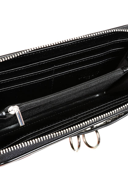 Schwarze Geldbörse Rebel Sugar Wallet mit Zierösen und Ringen von Banned