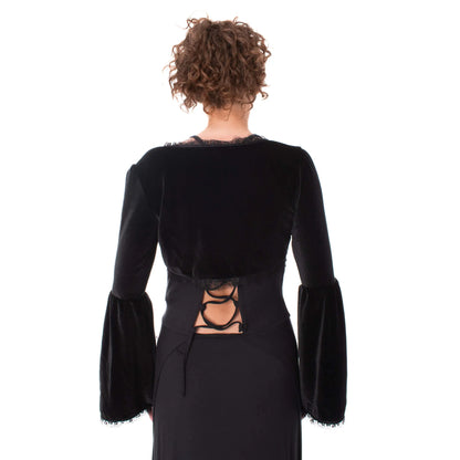 Schwarzer Bolero WYNTER BOLERO Black mit Spitzenelementen von Poizen Industries