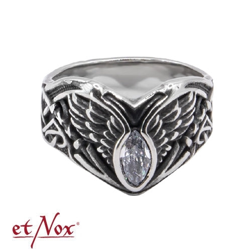 Edelstahlring White Wing Ring mit Stein von etNox