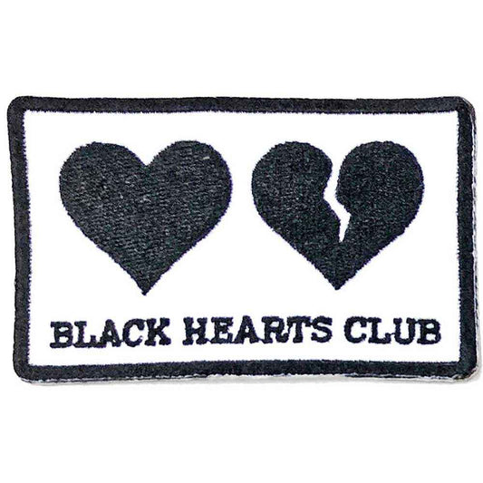 Rechteckiger, schwarz-weißer Aufnäher Yungblud Black Hearts Club Patch Nr.25