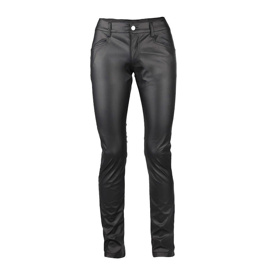 Schwarze, enge Kunstlederhose Close Pants Wetlook von Black Pistol