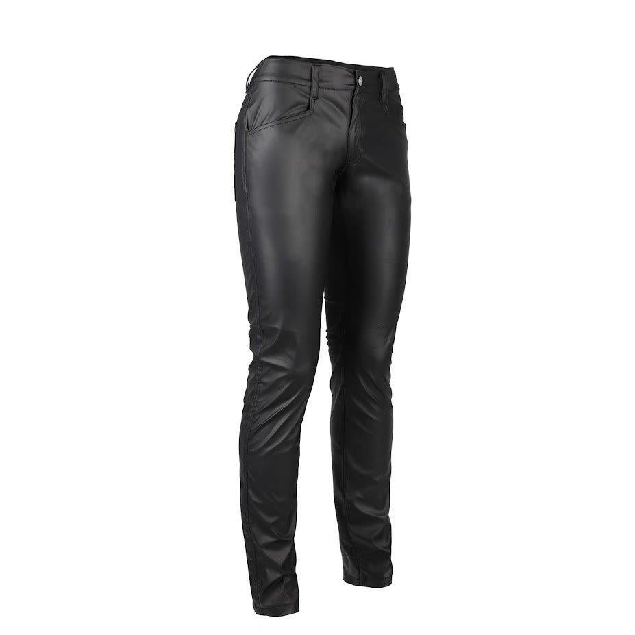 Schwarze, enge Kunstlederhose Close Pants Wetlook von Black Pistol