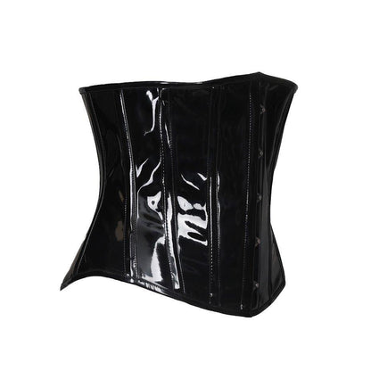 Schwarze, glänzende Corsage Underbust Corsage PVC von Azzazzinz