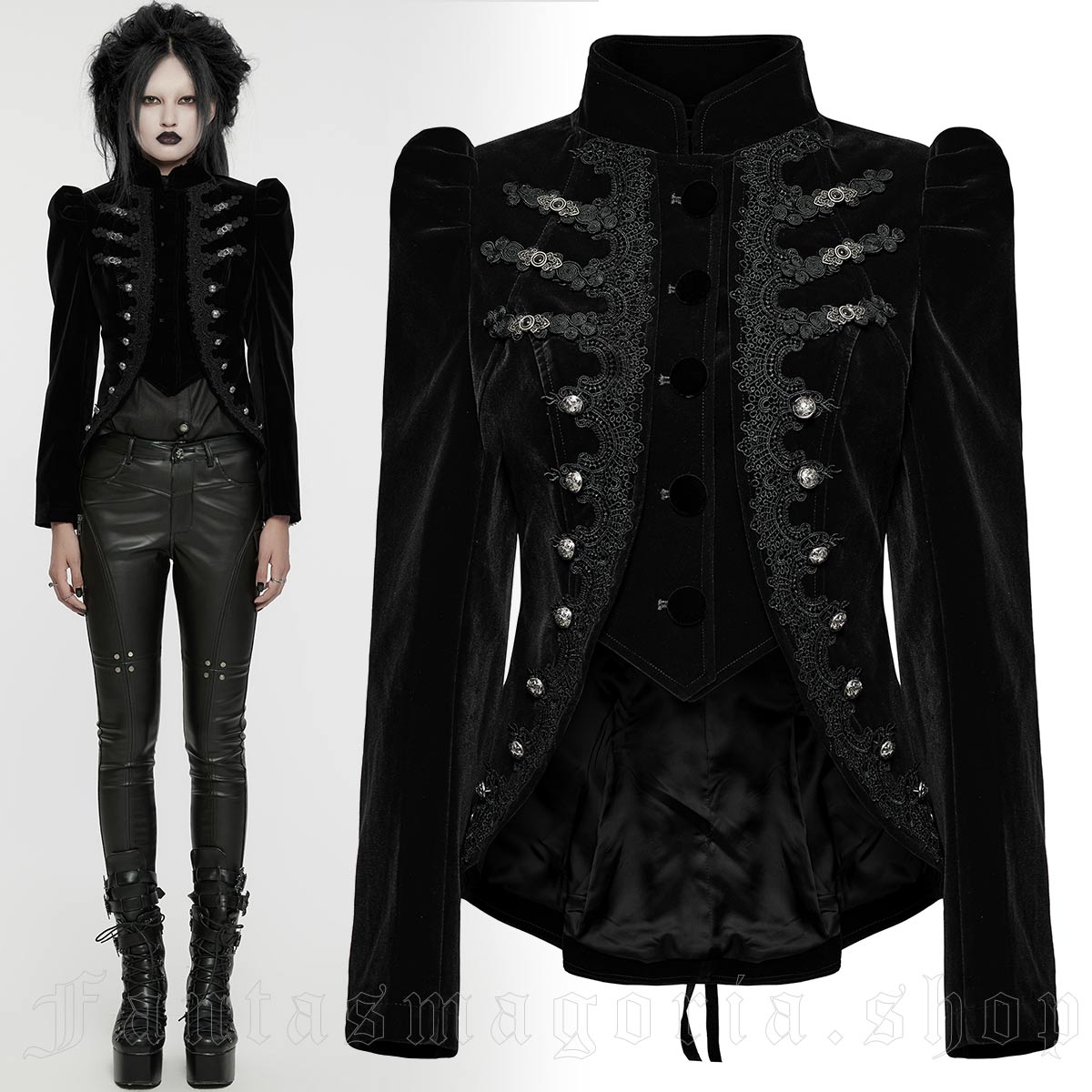 Abigail Black Velvet Jacket Punk Rave