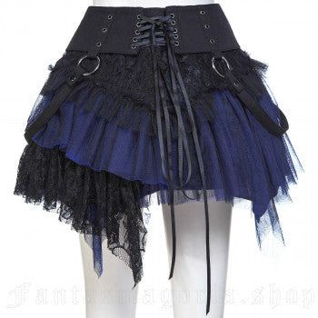 Amelia Skirt black/blue Punk Rave 