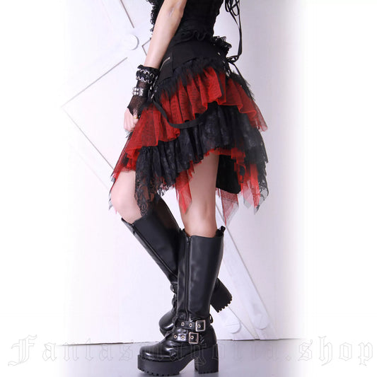 Amelia Skirt black/red Punk Rave 