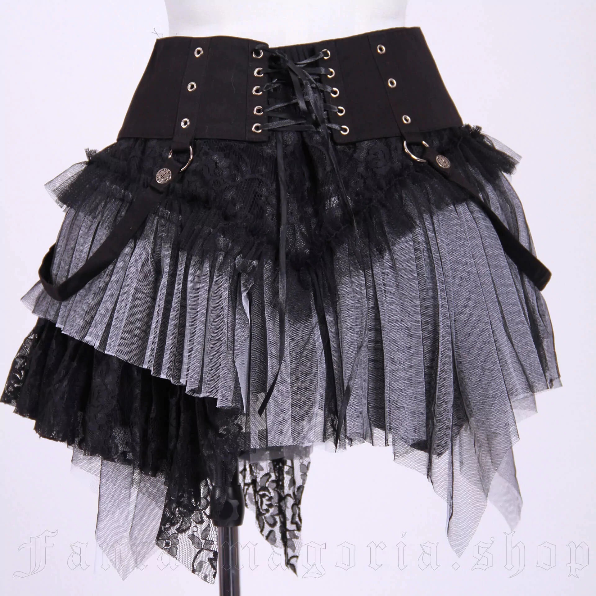 Amelia Skirt black/white Punk Rave