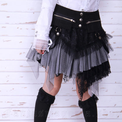 Amelia Skirt black/white Punk Rave