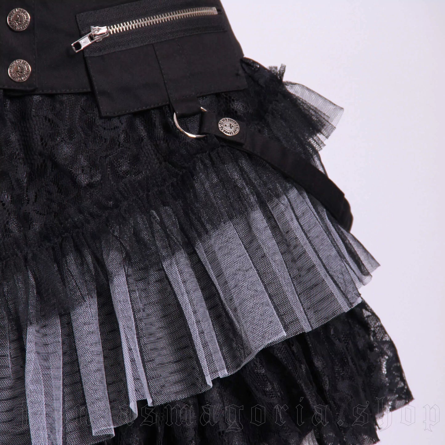 Amelia Skirt black/white Punk Rave