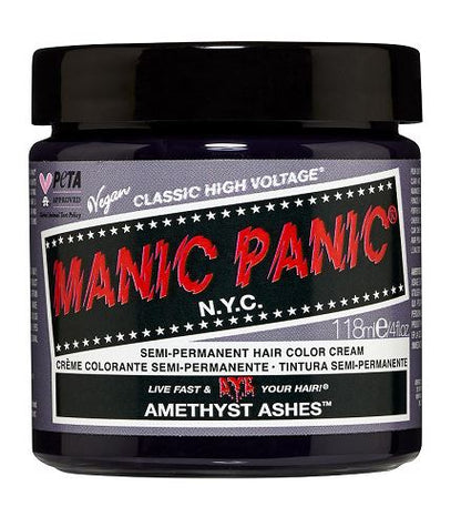 Haarfarbentopf semi-permanente Haartönung AMETHYST ASHES in dem Farbton Pastelllila-Grau von Manic Panic