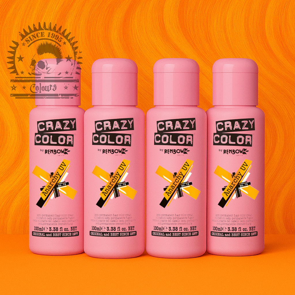 semi-permanente Haartönung 4er Box&nbsp;ANARCHY UV in dem Farbton Neonorange von&nbsp;Crazy Color