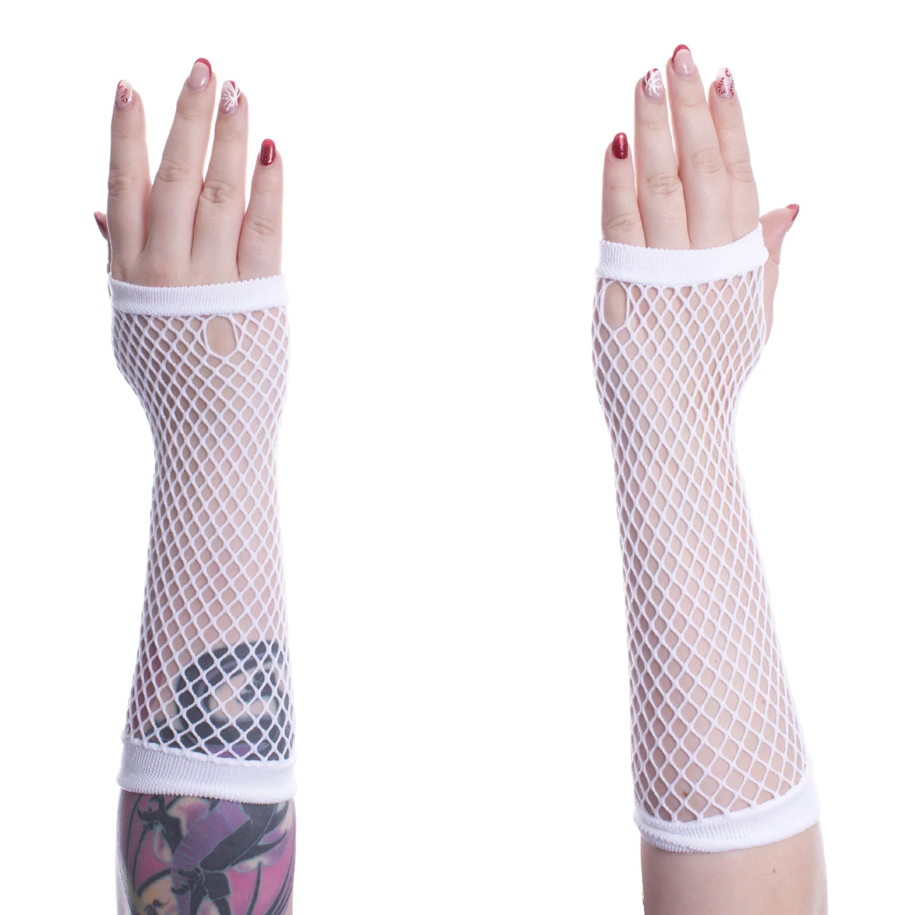 WHITE ANDAR MESH GLOVES Poizen Industries1