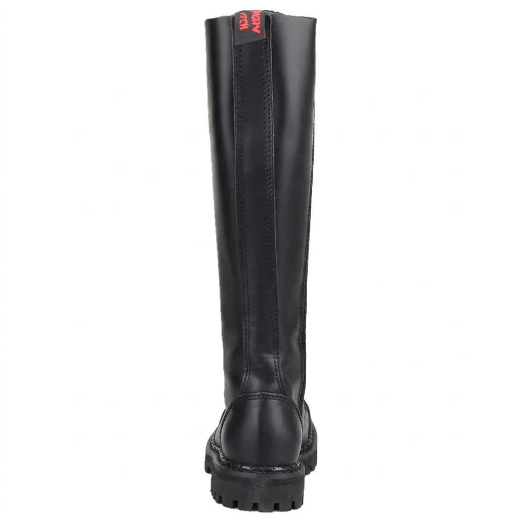Angry Itch 20 Loch Leder Stiefel Schwarz