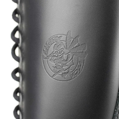 Angry Itch 20 Loch Leder Stiefel Schwarz