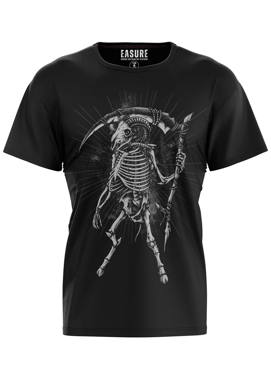 Schwarzes Oberteil ARIES DEATH Shirt mit Skelettprint von Easure