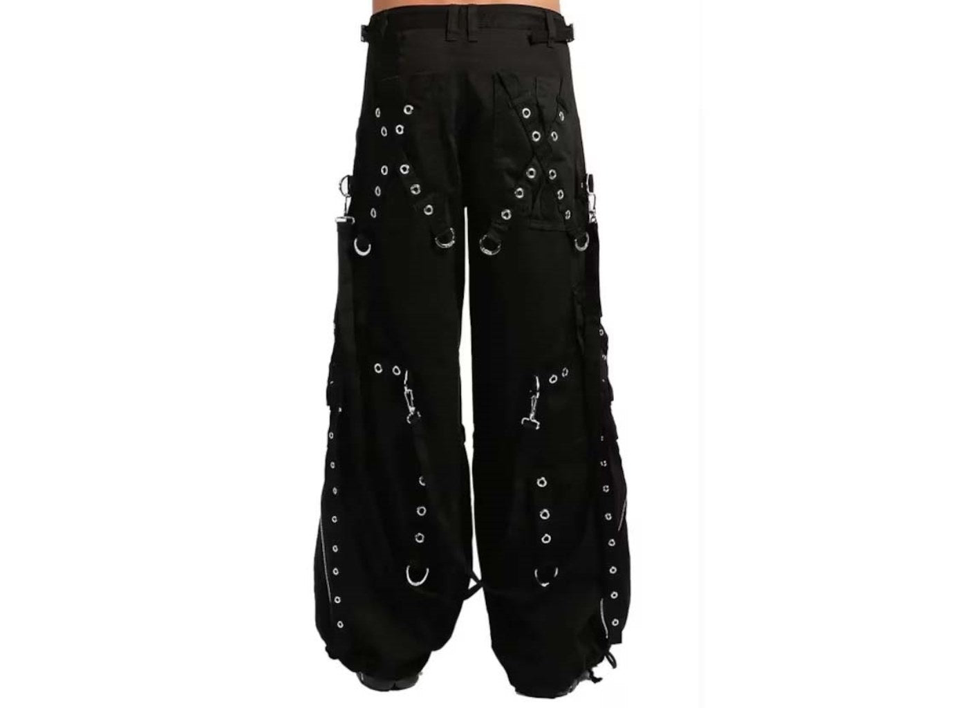 Schwarze Hose STRAP ZIPPER PANTS mit Bändern und Zierreißverschlüssen mit Colours Branding