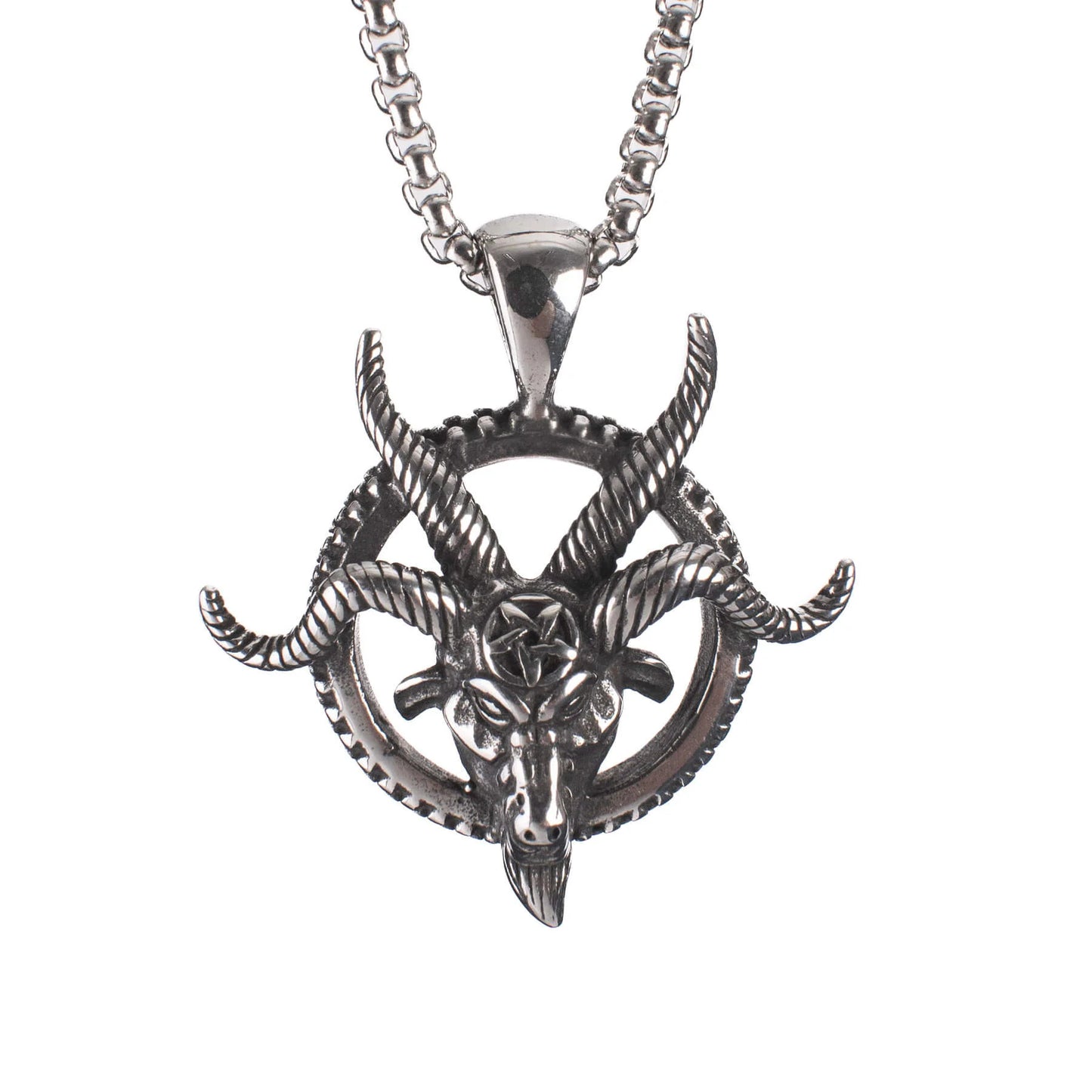 Silberne Kette BAPHOMET PENDANT mit Baphometdesign von Poizen Industries