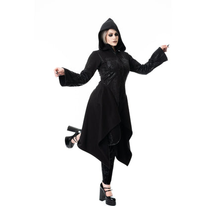 Schwarze, Kapuzenjacke BASILICA HOOD Kathedralenprint von Vixxsin