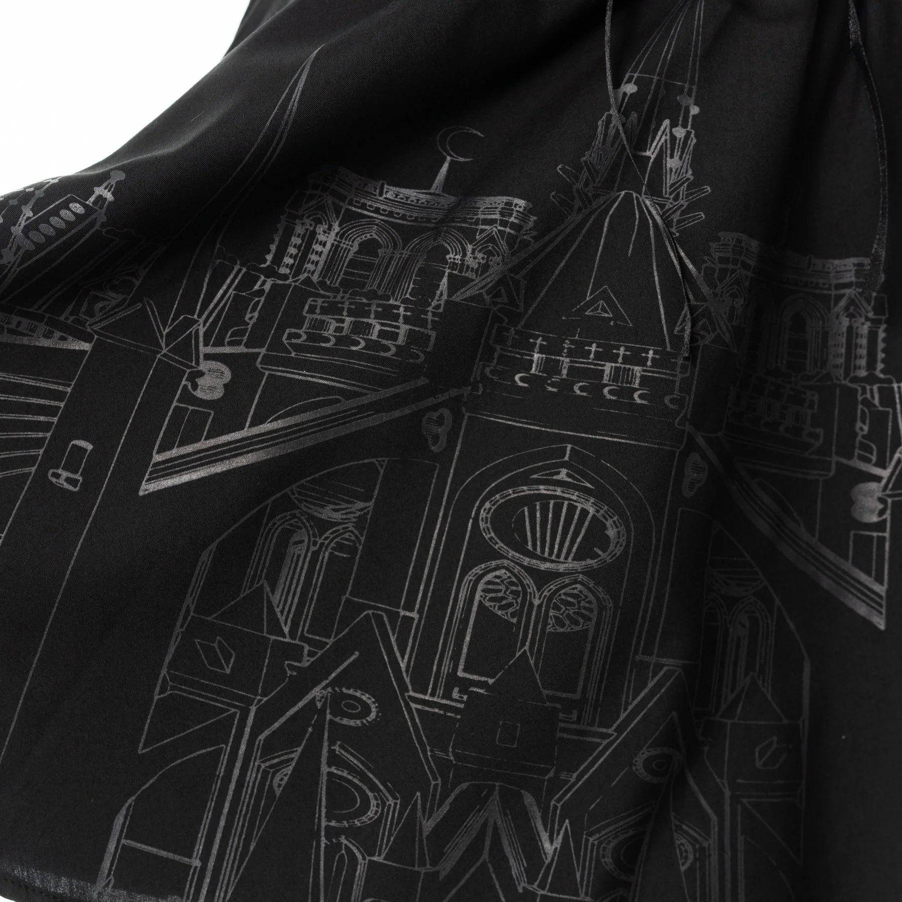 Schwarzer Rock BASILICA SKIRT mit Kathedralenprint von Vixxsin