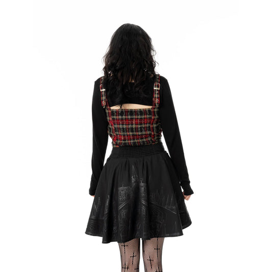 Schwarzer Rock BASILICA SKIRT mit Kathedralenprint von Vixxsin