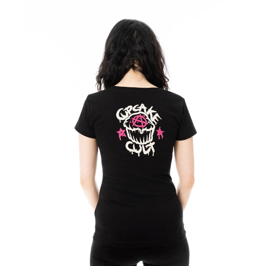 Schwarzes Oberteil BAT POTION T-SHIRT mit niedlichem Fledermausprint von Cupcake Cult