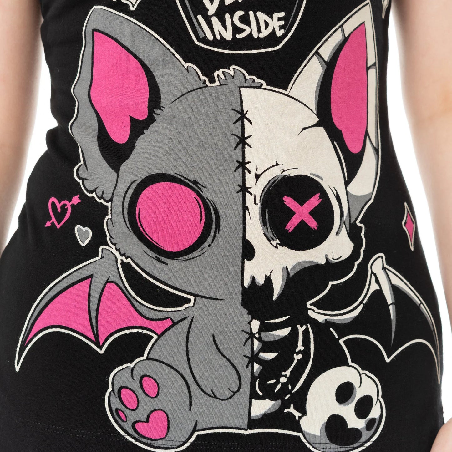 Schwarzes Oberteil BAT POTION T-SHIRT mit niedlichem Fledermausprint von Cupcake Cult