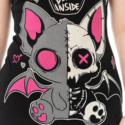 Schwarzes Oberteil BAT POTION T-SHIRT mit niedlichem Fledermausprint von Cupcake Cult