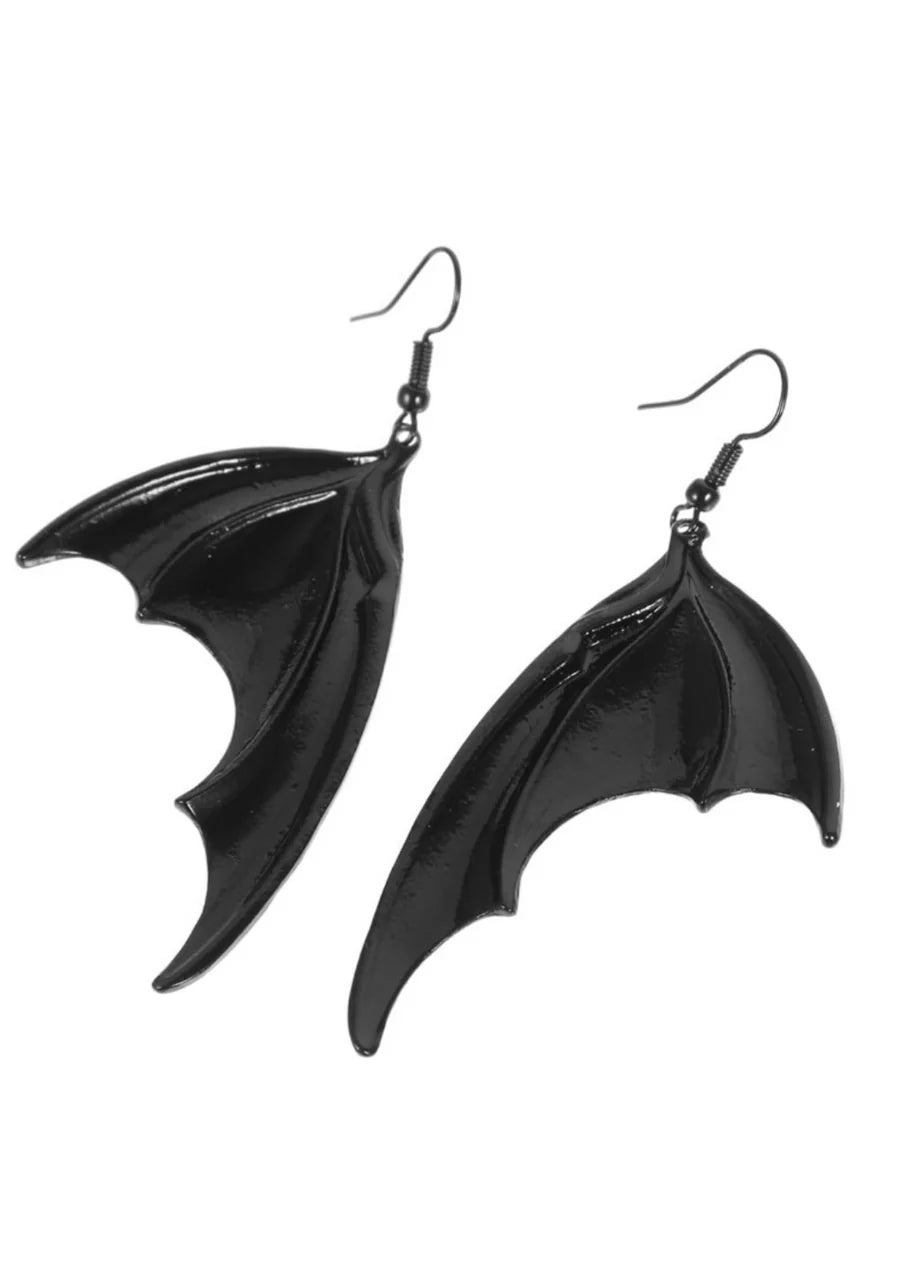 Schwarze BAT WINGS BLACK Ohrringe in Form von Fledermausflügeln von EASURE