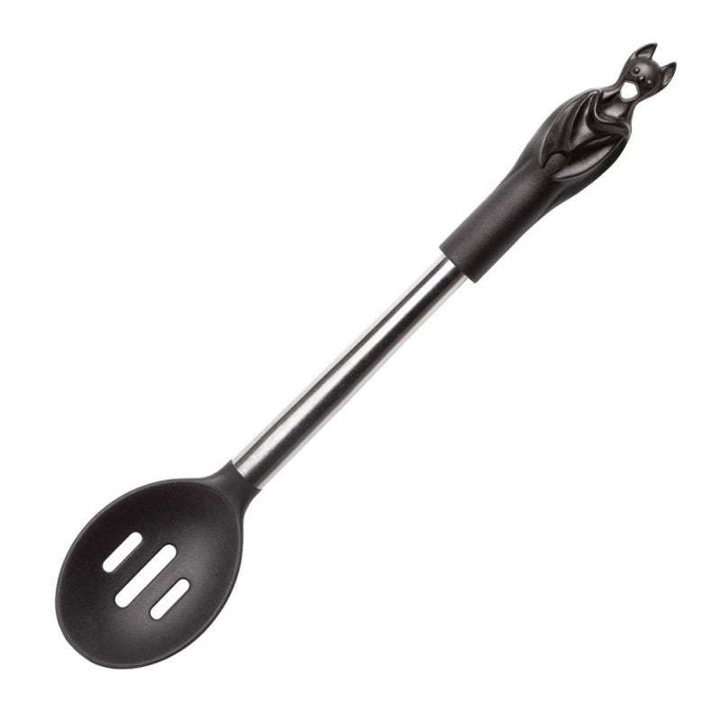 Schwarzer Schaumlöffel Black Slotted Bat Spoon mit Fledermausgriff von Alchemy