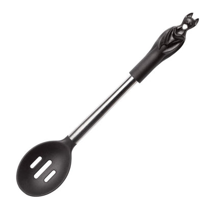 Schwarzer Schaumlöffel Black Slotted Bat Spoon mit Fledermausgriff von Alchemy