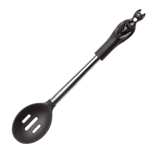 Schwarzer Schaumlöffel Black Slotted Bat Spoon mit Fledermausgriff von Alchemy