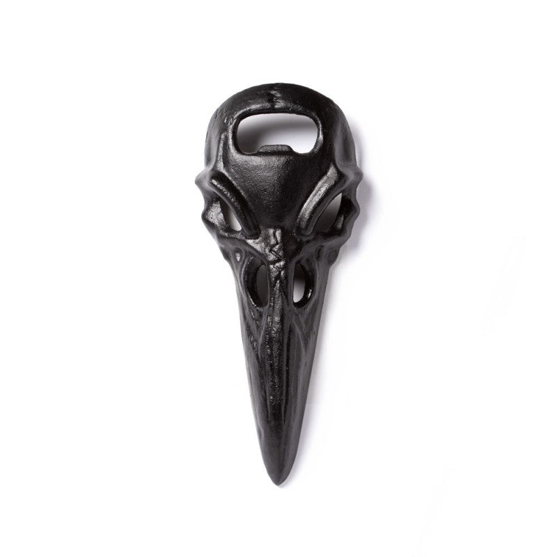 Schwarzer Flaschenöffner Black Raven Skull Bottle Opener in Rabenschädelform von Alchemy England