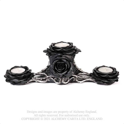 Black Rose Triple Tealight Holder Alchemy