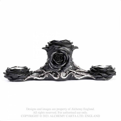 Black Rose Triple Tealight Holder Alchemy