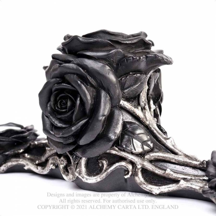 Black Rose Triple Tealight Holder Alchemy