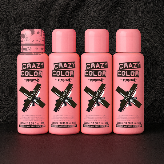 semi-permanente Haartönung 4er Box&nbsp;BLACK in dem Farbton Schwarz von&nbsp;Crazy Color