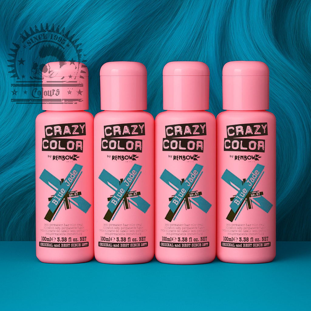 semi-permanente Haartönung 4er Box&nbsp;BLUE JADE in dem Farbton Petrol von&nbsp;Crazy Color